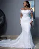 Eleganti abiti da sposa sirena in pizzo Abito da sposa a maniche lunghe Abite da sposa Robes di sposa De Mariee Plus size BC