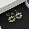 Elegantie Kristallen Oorbellen Charme Bloemvorm Diamant Stud Chique Sieraden Oorbellen Verlovingscadeau Met Doos