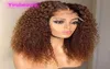 Cabello humano virgen peruano 1B30 Ombre Color Kinky Curly 4X4 Pelucas de encaje Parte 1032 pulgadas 150 Densidad 180 2101216853