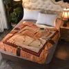 American Classic Printed Berber Fleece Blanket Thick Warm Style Blanket New Sofa Blanket Light Luxury