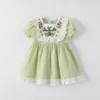 Dzieciowe dziewczyny sukienka letnie zielone ubrania maluch ubrania dziecięce dzieci dziewczyny fioletowy różowy letnia sukienka j3ju#