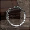 Bangle Retro Ethnic Wind Domineering Double Dragon Head For Men Hip Hop Rock Bracelet Jewelry Giftbanglebangle Drop Delivery Bracelet Dhv2L