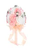 Pink Artificial Bridal Bouquet Bride Wedding Flowers Ribbon Handle Romantic Buque de Noiva 6 Colors W55813762336