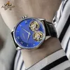 Orologi da polso AESOP Doppio Tourbillon Orologio meccanico da uomo Manuale Acciaio inossidabile Luminoso Zaffiro Uomo Pelle d'affari Reloj Hombre