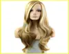 Perruque de cheveux nouvelle mode longue grande perruque de cheveux ondulés résistant à la chaleur pour Costume de fête Cosplay blond clair bea0303618814