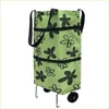 Shopping Bags Folding Supermarket Bag With Wheels Foldable Reusable Grocery Food Organizer Vegetables Trolley Cart