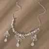 Bridal jewelry set necklace alloy zircon bride earrings necklace jewelry wedding dress accessories necklace set bridal