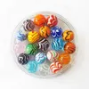 16mm Runde Feder Design Handgemachte Glas Murmeln Ball Charms Wohnkultur Zubehör Vase Gefüllt Spiel Spielzeug Für Kinder Kinder 24PCS 211101