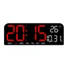 Zegary ścienne duży ekran cyfrowy Temperatura zegara i alarm daty LED Noc Wyświetlanie Funct Tydzień Tryb elektroniczny T V7Y1