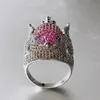 Huitan Hyperbole Bird Finger Ring Female For Cocktail Party Colorful Cubic Zirconia Bling Animal Accessories Chic smycken 240219