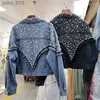 Vestes pour femmes vestes de haute qualité frange Denim manches Jeans manteau Mujer 240305