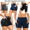 Active Shorts VITALINOVO Womens Workout Athletic High Waist Tummy Control Gym Running Biker With Pockets Volleyball Yoga