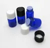 Garrafa de óleo essencial de vidro azul cobalto 100x2ml com tampa de plástico Garrafa de vidro de 2ml Mini frascos azuis Mini Container8072838