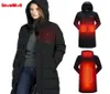 Heren Dames USB-verwarmde jas Winter Outdoor Liefhebbers Lange capuchon Verwarmingsjas Elektrische thermische kleding voor wandelen1173550