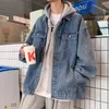 Männer Jacken 2024 Denim Jacke Männer Vintage Jean Straße Mäntel Berühmte Casual Mode Männliche Feste Farbe Drehen Unten Kragen Kleidung y30