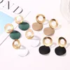 Dangle Earrings Fashion Geometric Simple Three-Dimensional Disc Irregular Round For Women Green