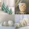 Candles Beautiful 3D Unique Candles Molds Carved Wavy Candle Abstract Art Geometric Irregular Silicone Candle Mould For Home Decoration