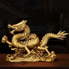 Feng Shui Pure Copper Dragon الحلي المحظوظات الثروة التمييز الهدية للمكاتب المنزلية سطح مكتب الديكور الحرف 240223