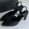 Nouvelle arrivée Femmes Sandales à talons hauts d'été avec une sangle de boucle en cuir authentique de haute qualité robe de fête de fête sexy sandales