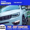 Bilstyling dagtid som kör lätt streamer turn signalindikator för Jeep Compass LED-strålkastarenhet 17-21 Front Lamp