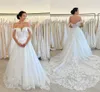 Gorgeous Plus Size A Line Wedding Dresses for Bride Off Shoulder Sweetheart Satin Pleats Draped Backless Court Train Bridal Gowns Second Reception Dress Custom Made