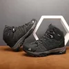 Utomhusskor sandaler hikeup high-top män vandring boot vinter utomhus skor snörning non-halp sports casual treking stövlar man mocka varma skor yq240301