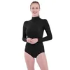 Stage Wear AOYLISEY Femmes Noir À Manches Longues Ballet Danse Justaucorps Col Roulé Gymnastique Bodys Romper Peau Pour Hommes Costumes Adultes