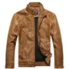 Casual Mens Imitation Leather Jacket Motorcycle Cotton Coat Winter Warm Fleece Fashion High Quality 240223