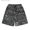 Herren-Shorts, Streetwear, Westküste, Volldruck, Blumenmuster, über dem Knie, für Herren, Sommer, Patchwork, weites Bein, Baggy, Fünf-Punkte-Hose, Übergröße, Q240305