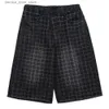 Herren Shorts Sommer Gym Jeans Shorts Herren Casual Sporthose Lose Ropa Hombre Straßenkleidung Bedrucktes Mesh Y2k Top Jugendlich und energisch Mittwoch Q240305