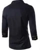 Chemises décontractées pour hommes 2024 Badge d'épaule d'or Décoration Chemise à manches 3/4 Slim Fit Bouton