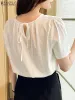 Blouse Zomer Elegant Shirt Dames Blouse ZANZEA Causaal Los Werk Party Tops Femme O Hals Korte Mouw Blusas Tuniek Oversize Chemsie