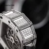 Orologio esclusivo Orologi da polso caldi Orologio da polso RM Rm11-03 Cronografo a carica originale con diamanti in oro bianco 18 carati con diamanti