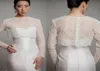 Giacca da sposa a maniche lunghe Bolero Collo gioiello Applique in pizzo Avvolgente su misura Accessori da sposa per giacche da abito da sposa1285142