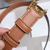 Belts Atriompheoe Recommend Cintura Cowhide Slim Belts Womens Letter Buckle Shiny Golden Silver Buckle With Gift Packing 240305