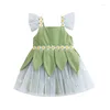 Платья для девочек Костюм на Хэллоуин для девочек Платье с цветочной вышивкой и пайетками из тюля в стиле пэчворк и рукавами - идеальная принцесса для