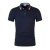 Summer mens polo shirt high-end fashion casual short sleeved knitted T-shirt collar and cuffs color matching breathable shirt 240305