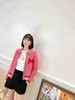 designer Shenzhen Nanyou High end MIU Home 23 New Product Style Embossed Logo Letter Knitted Loop Fleece Cardigan V403