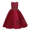 Girl Dresses Children Evening Party Dress Flower Girls Wedding Ball Gown Kids For Embroidered Bead Princess 10 12 14 Year