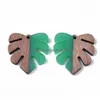 Charms 50Pcs Handcrafted Vintage Natural Wood With Resin Pendant Design Monstera Leaf Shape Necklace Earring Eardrop Jewelry Finding Dhaie