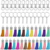 Sleutelhangers 125pc set Swivel HooksKey RingsTassels Bulk Handgemaakte DIY Sleutelhanger Ambachten Mode Lederen Kwastje Hanger Voor Je2635