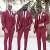 Suits yüksek kaliteli erkekler takım elbise moda zirve yaka tek göğüslü erkek blazer düğün damat en iyi adam takım elbise ince fit (ceket+yelek+pantolon)