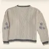 Cardigans 2023 Cardigan avec étoiles brodées lor boutonné gros câble tricoté automne pull épais et chaud Swift Folklore Cardigan