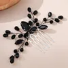 Red Crystal Silver Hair Peigne pour les femmes et les filles mariage Bridal Hair Bijoux Bijoux à la main Boho Hair Accessoire