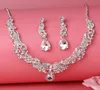 Beauty Silver Flower Pearls Bridal Necklace Tiara Earring Suits 3 pieces Jewelry Suits Wedding Bridal Jewelry P4190031800829