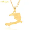 Pendant Necklaces Ethlyn Gold Haiti Map Necklace Pendants Ayiti Women Color Jewelry Haytian Gifts P38