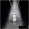 Pendentif Colliers Acier inoxydable Ananas Sier Couleur Chaîne Femme Collier Bijoux De Mode Pour Femmes Petite Amie Amoureux Drop Delive Dhdfk