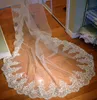 Nuova splendida immagine reale Veli da sposa Tre metri Veli lunghi Applique di pizzo Cristalli Tulle trasparente Lunghezza cattedrale Veli da sposa economici6331530