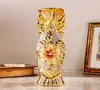 Europe Gold Plated Frost Porcelain Vase Vintage Advanced Ceramic Flower Vase for Room Study Hallway Home Wedding Decoration6030319