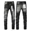 Jeans ksubi pour hommes de créateur violet, déchirés, droits, réguliers, taille Hip Hop lavés, vieux jeans noirs longs, empilés
